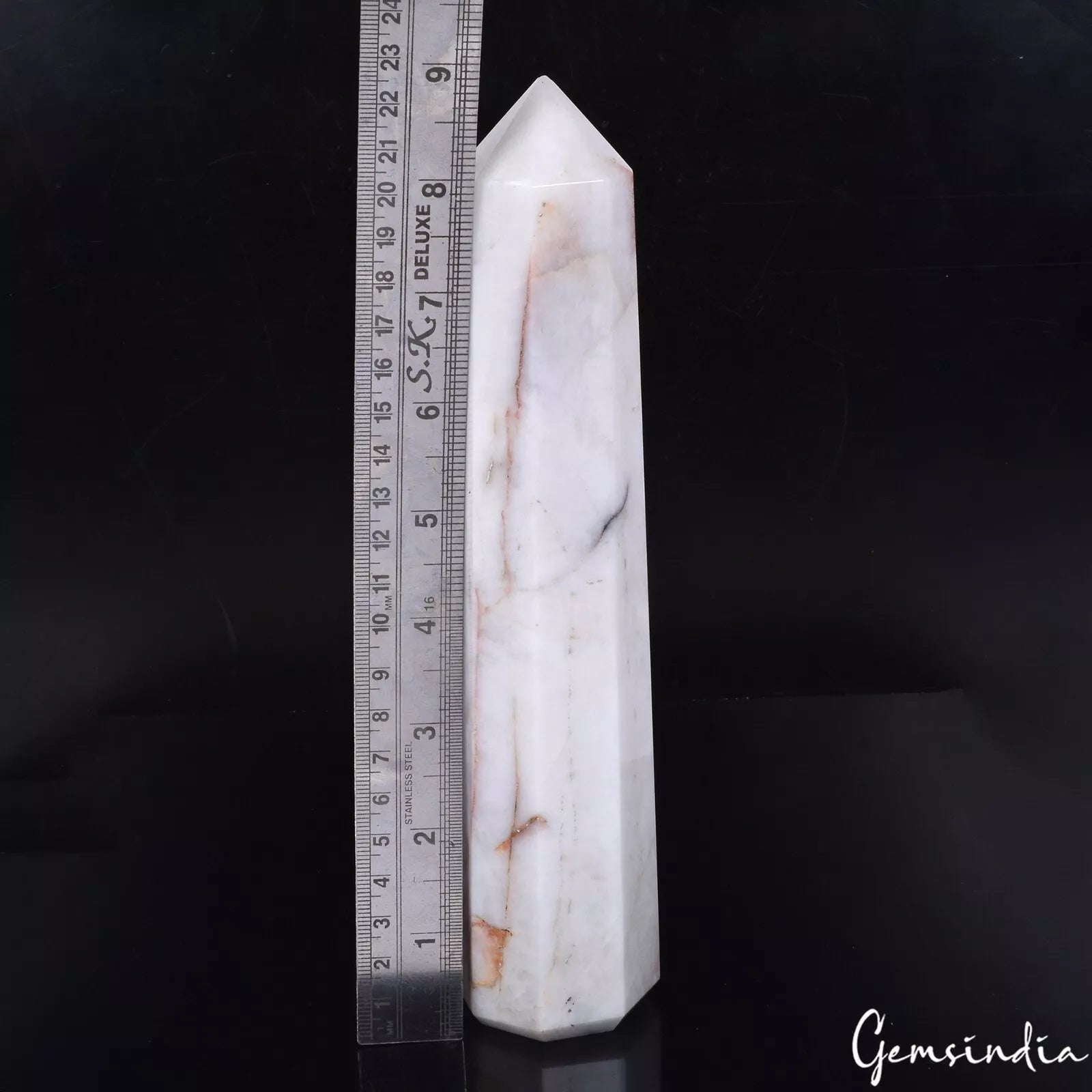 4100 Cts Natural Agate Crystal Wand Obelisk Reiki Healing Gem Long Tower~8.75 "