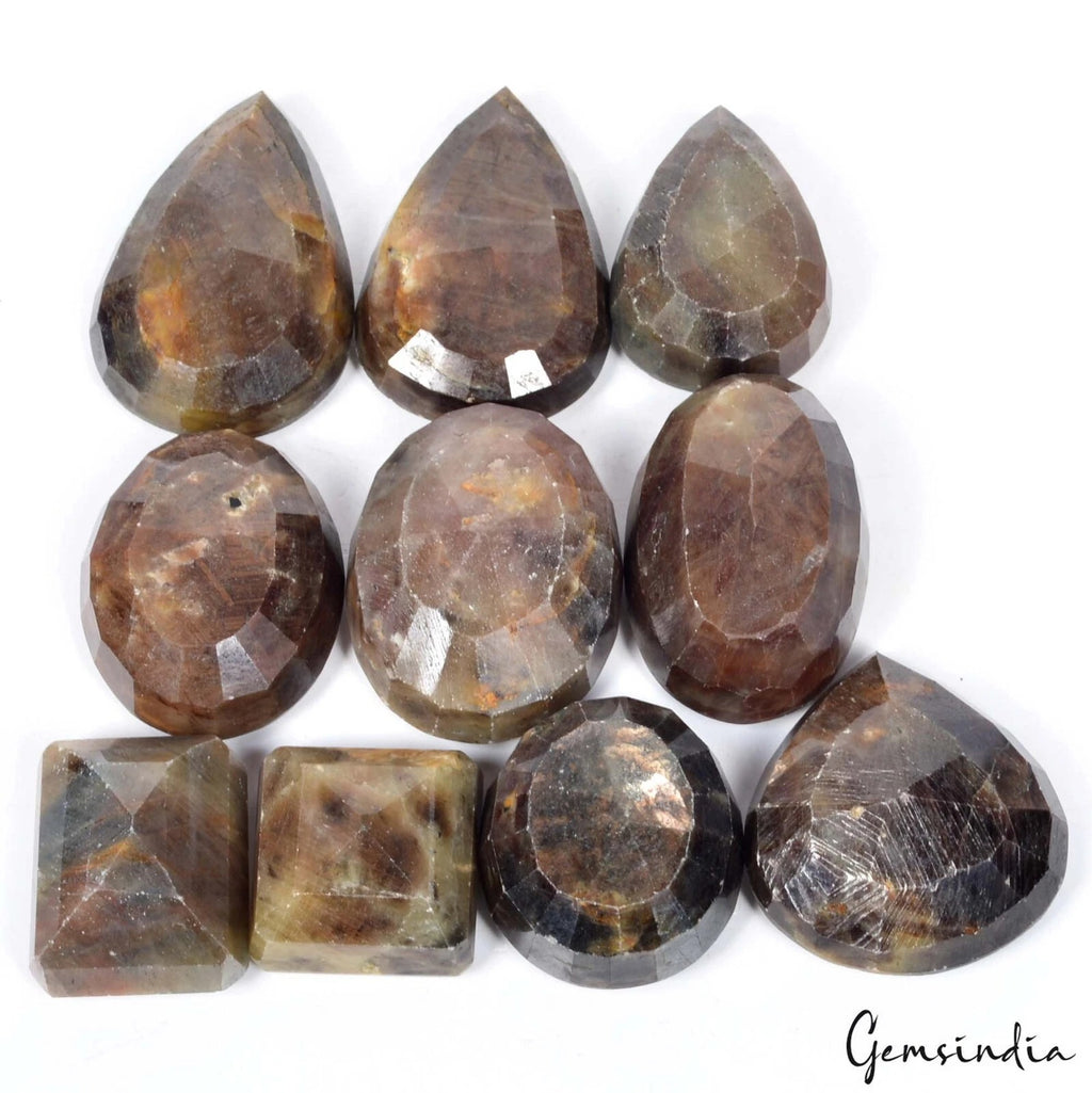 Sapphire Lot, Loose Gemstone, Untreated, Brown — 10 Pieces, 24mm to 44mm, 1700 Ct, Madagascar