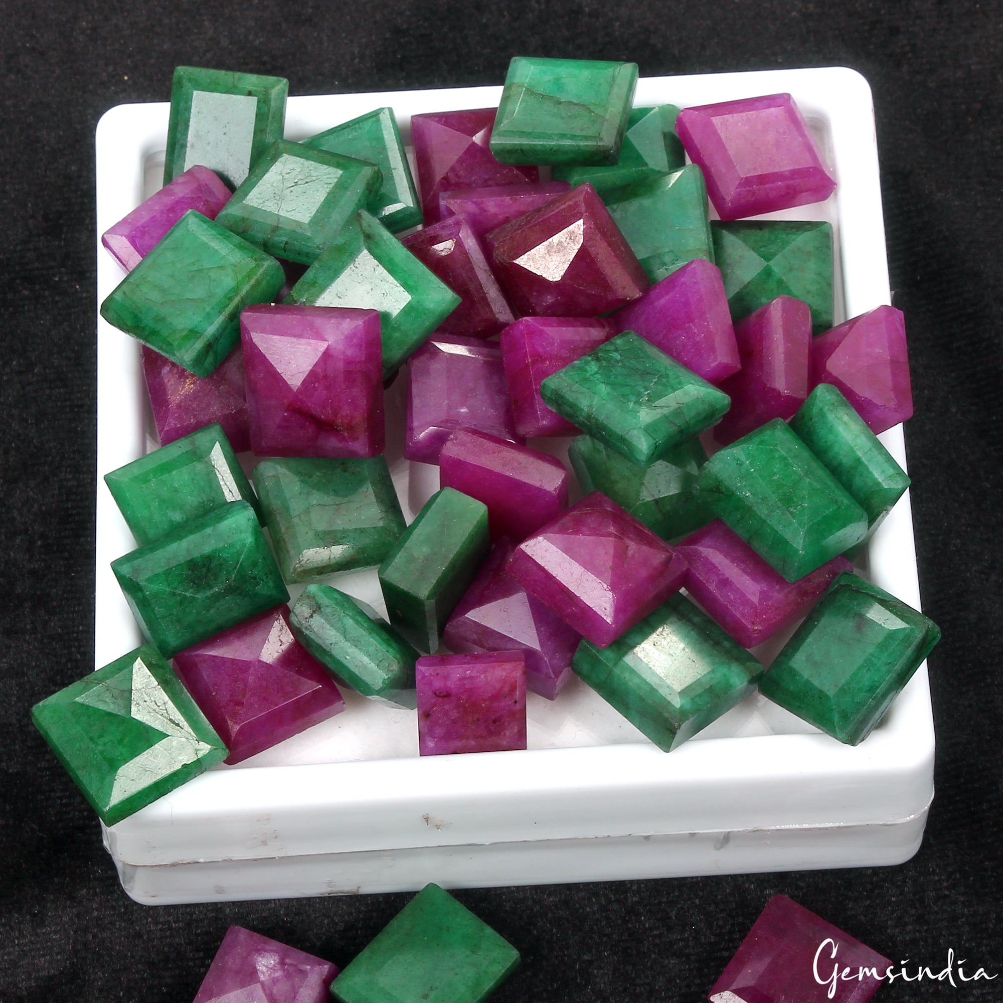 44 Pcs Natural Pink Beryl/Green Emerald Baguette Cut Loose Gemstones~700 Ct