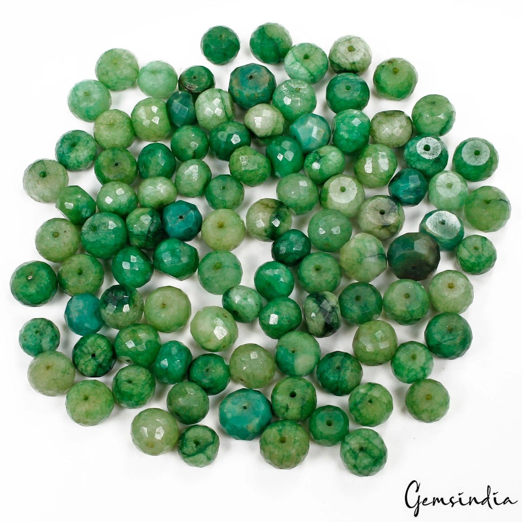880 Ct Natural Green Emerald Round Cut 10-13mm Loose Drilled jewelry Beads~98 Pc