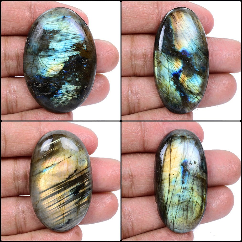 16 Pcs Natural Multi Flash Labradorite Mix Cabochon Loose Gemstones~ 1670 Ct Lot