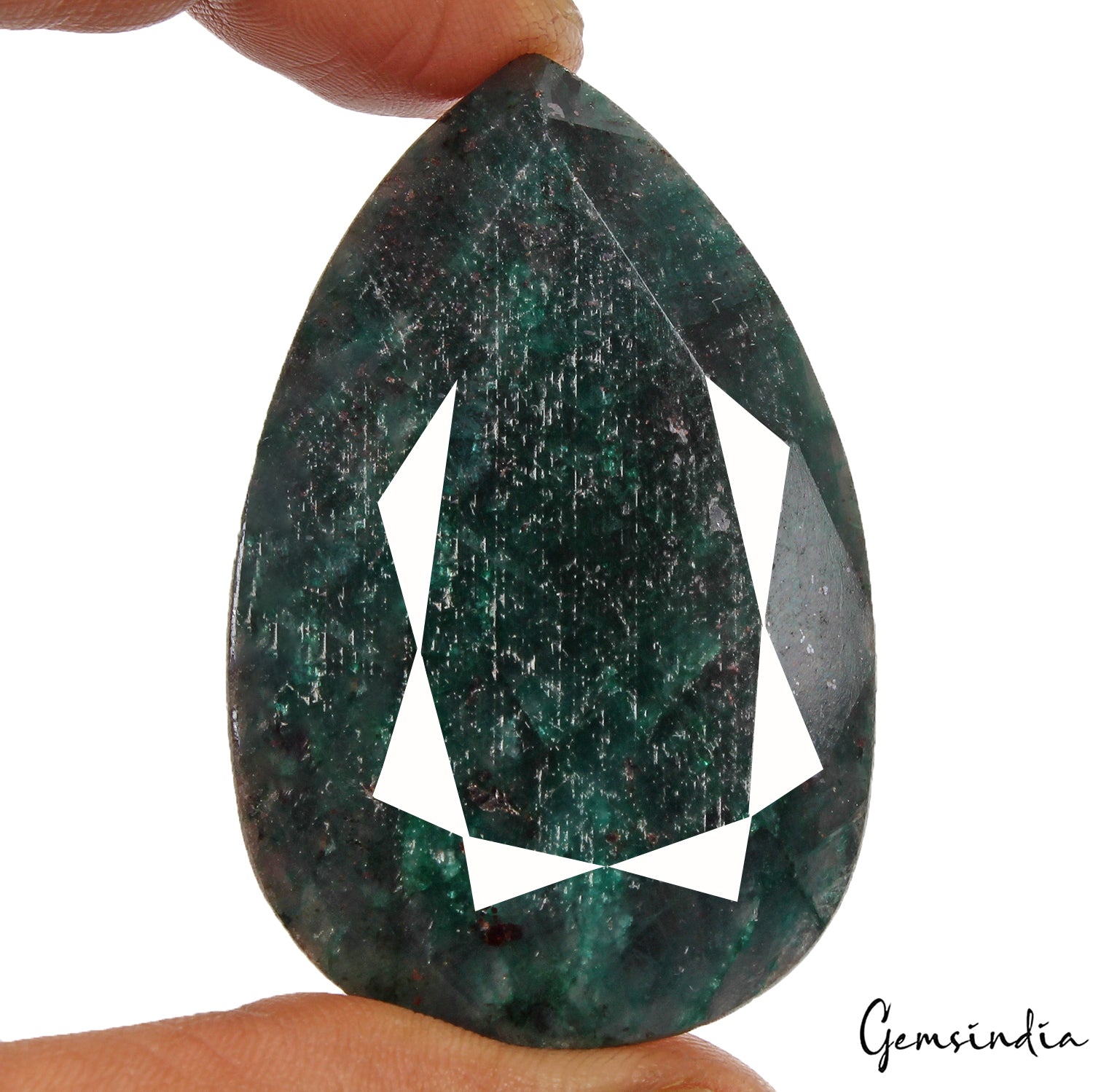 Certified 230 Cts Natural Brazilian Bottle Green Emerald Pear Faceted Loose Gem