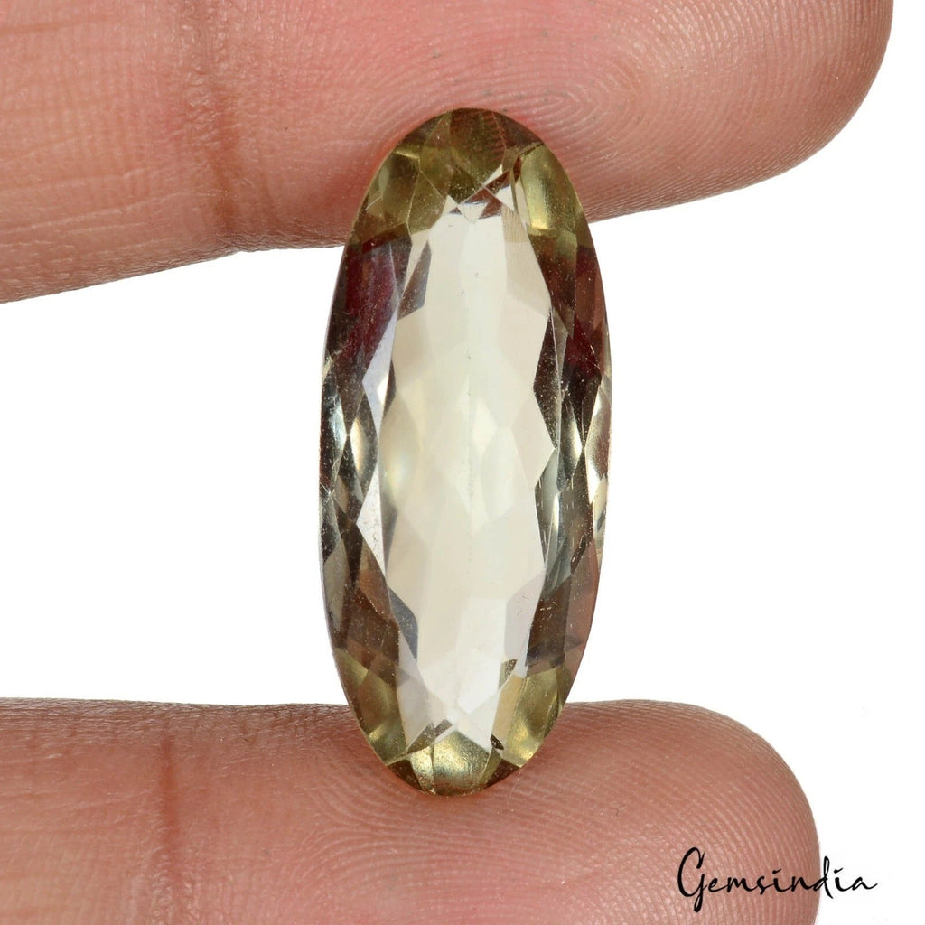 Certified 14.60Ct Natural Green Amethyst Oval Cut Loose Faceted Jewelry Gemstone