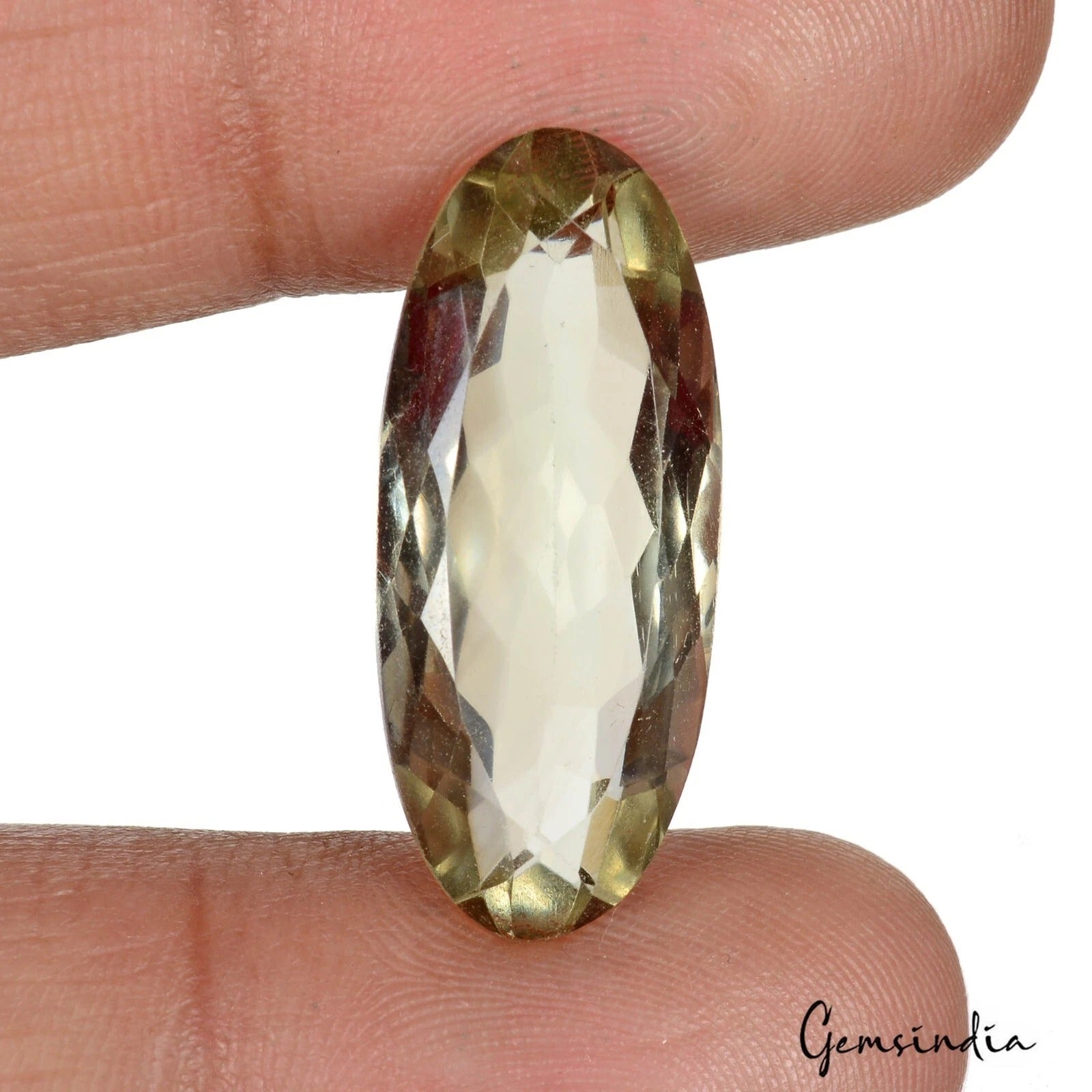 Certified 14.60Ct Natural Green Amethyst Oval Cut Loose Faceted Jewelry Gemstone