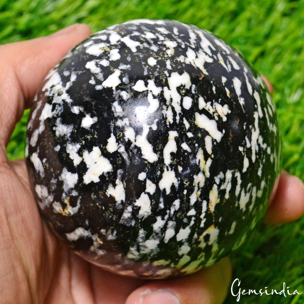 Obsidian Sphere, Untreated — 77mm, 3870 Ct, Madagascar