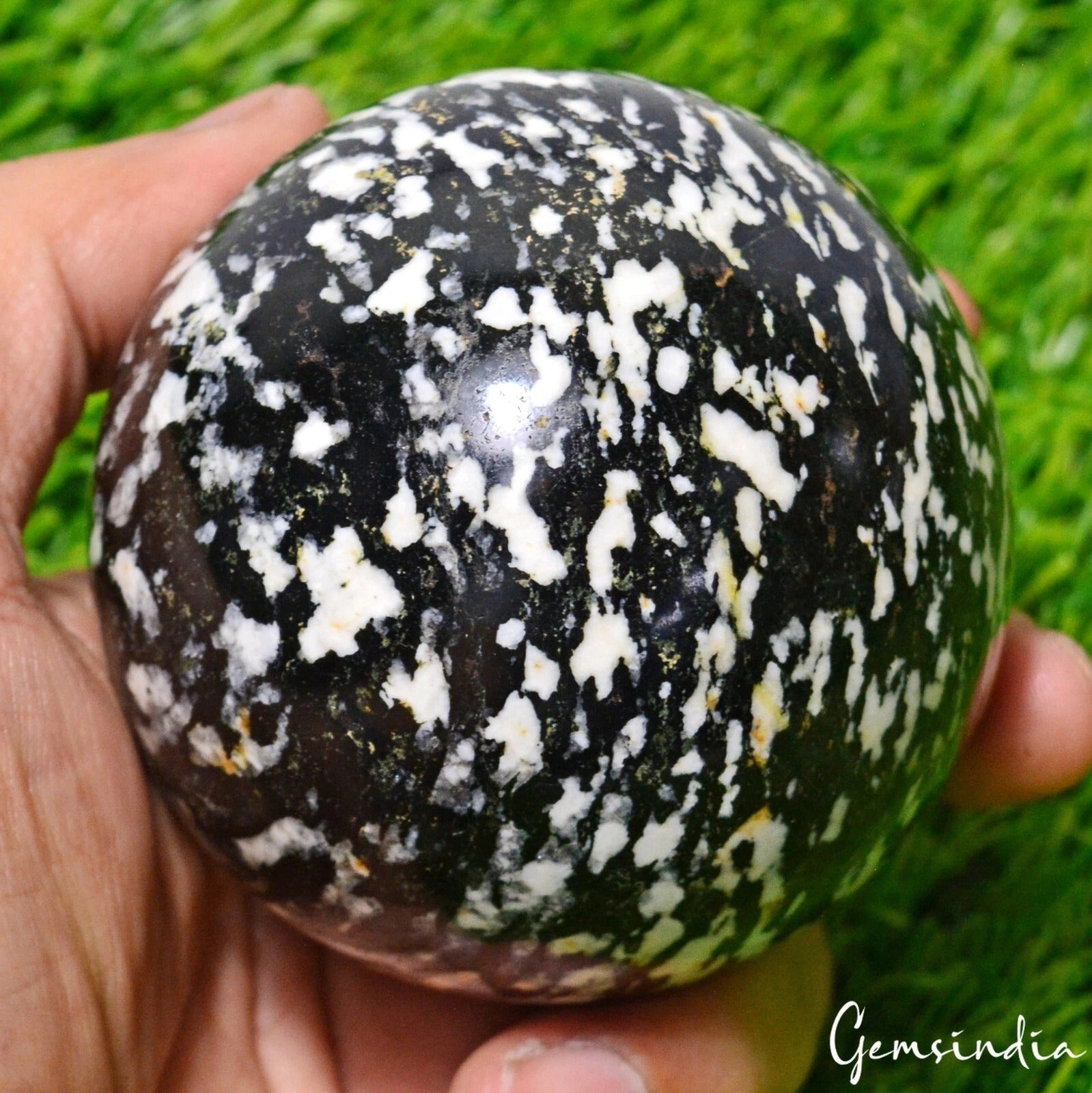 Obsidian Sphere, Untreated — 77mm, 3870 Ct, Madagascar