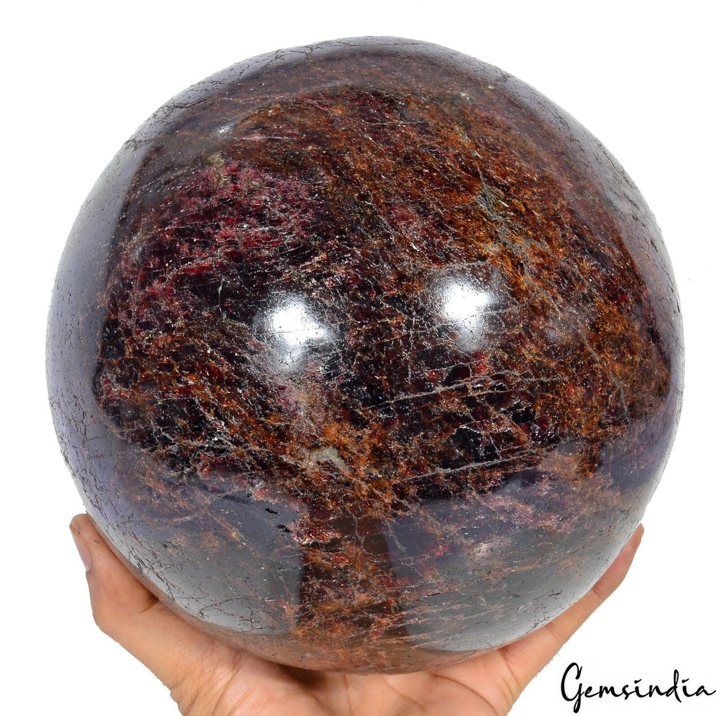 14.5 Kg Big Natural Garnet Gemstone Sphere Ball Crystal Reiki Healing Decor~7.6"