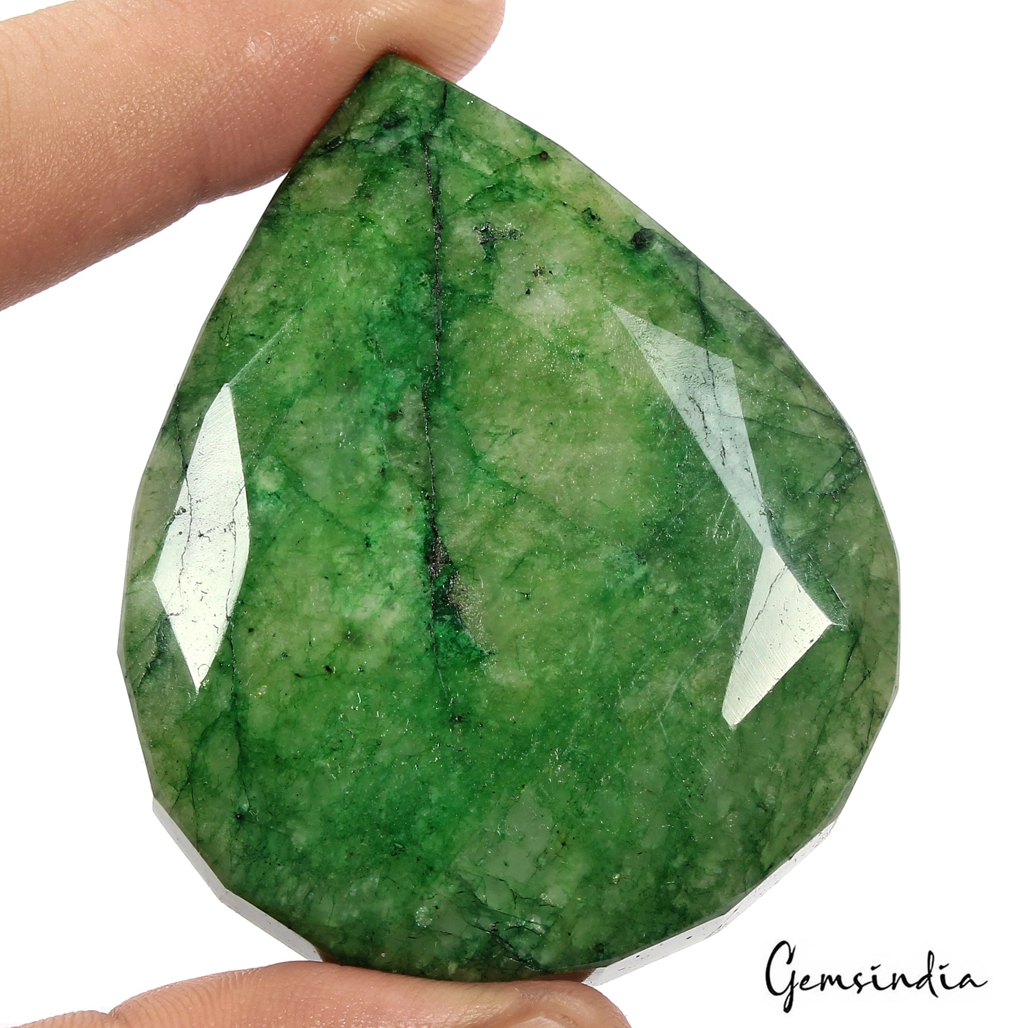 500 Ct Natural Green Brazilian Emerald Pear Faceted Earth Mined Loose Gemstone