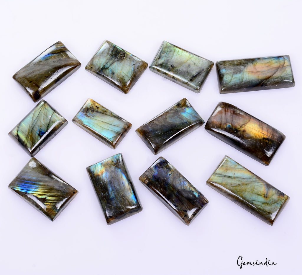 580 Ct Natural Untreated Spectrolite Labradorite Rectangle Cabochon Loose Gems