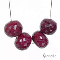 420 Ct Natural Red Ruby Round Checker Cut Earth Mined Loose Drilled Beads Gems