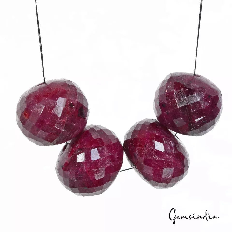 420 Ct Natural Red Ruby Round Checker Cut Earth Mined Loose Drilled Beads Gems