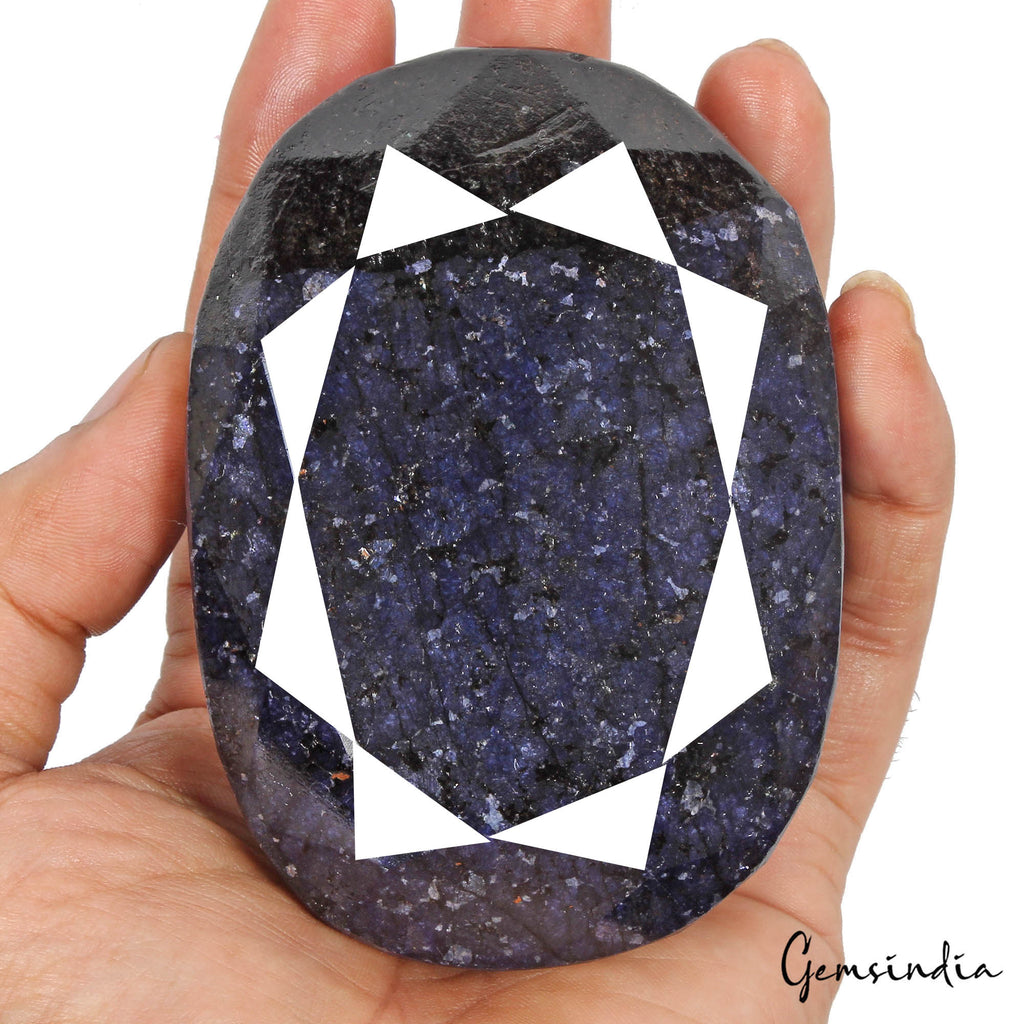 3270 Cts Natural African Dark Blue Sapphire Oval Faceted Cut Huge Size Loose Gem