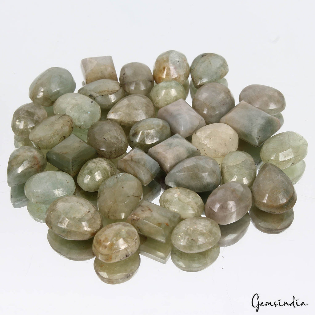 400 Cts Natural Green Beryl Aquamarine Mix cut Loose Untreated Gemstones~ 35 Pcs