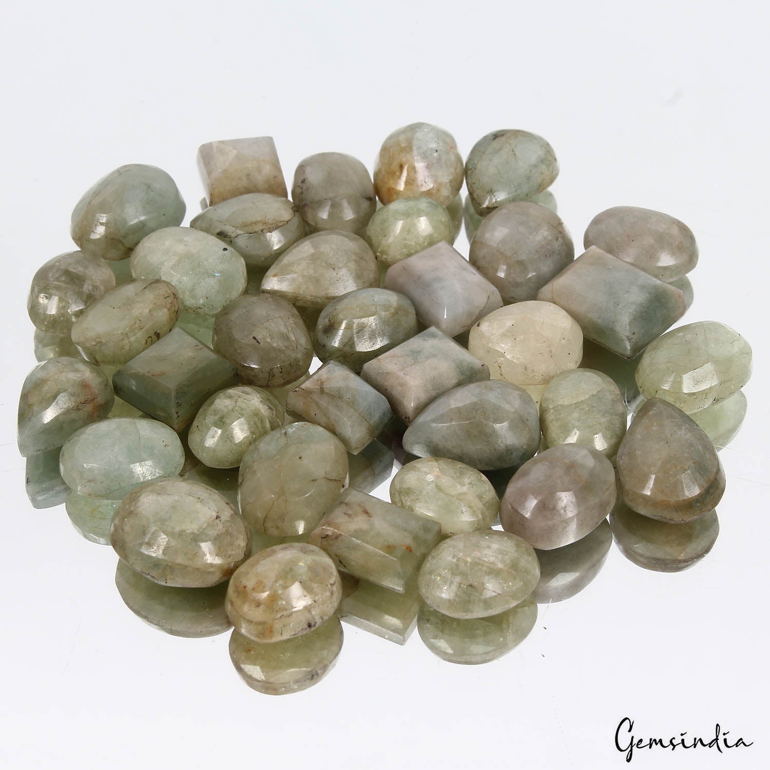 400 Cts Natural Green Beryl Aquamarine Mix cut Loose Untreated Gemstones~ 35 Pcs