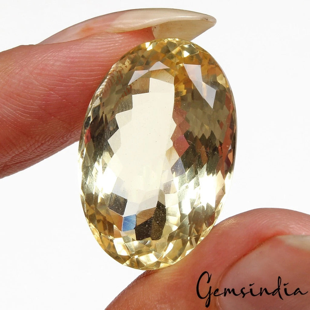 Natural Untreated Yellow Citrine Oval Cut Loose Gems 29.30 Ct For Making Jewelry