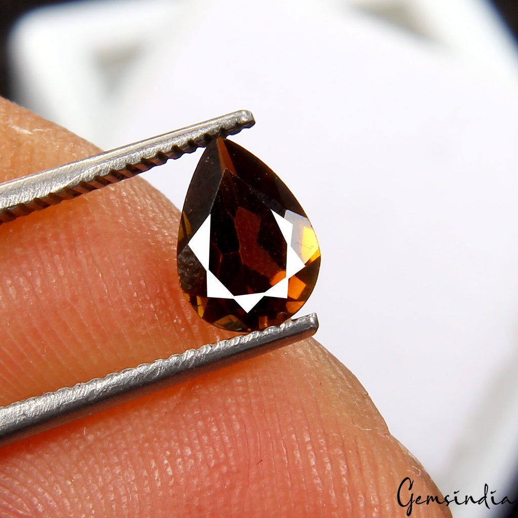 Certified 0.50 Ct. Rare Brown Tourmaline Natural Gemstone Pear VVS COLLECTION