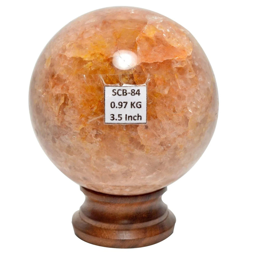 0.97 Kilo Natural Yellow Peach Aventurine Healing Crystal Huge Gem Sphere 3.5"