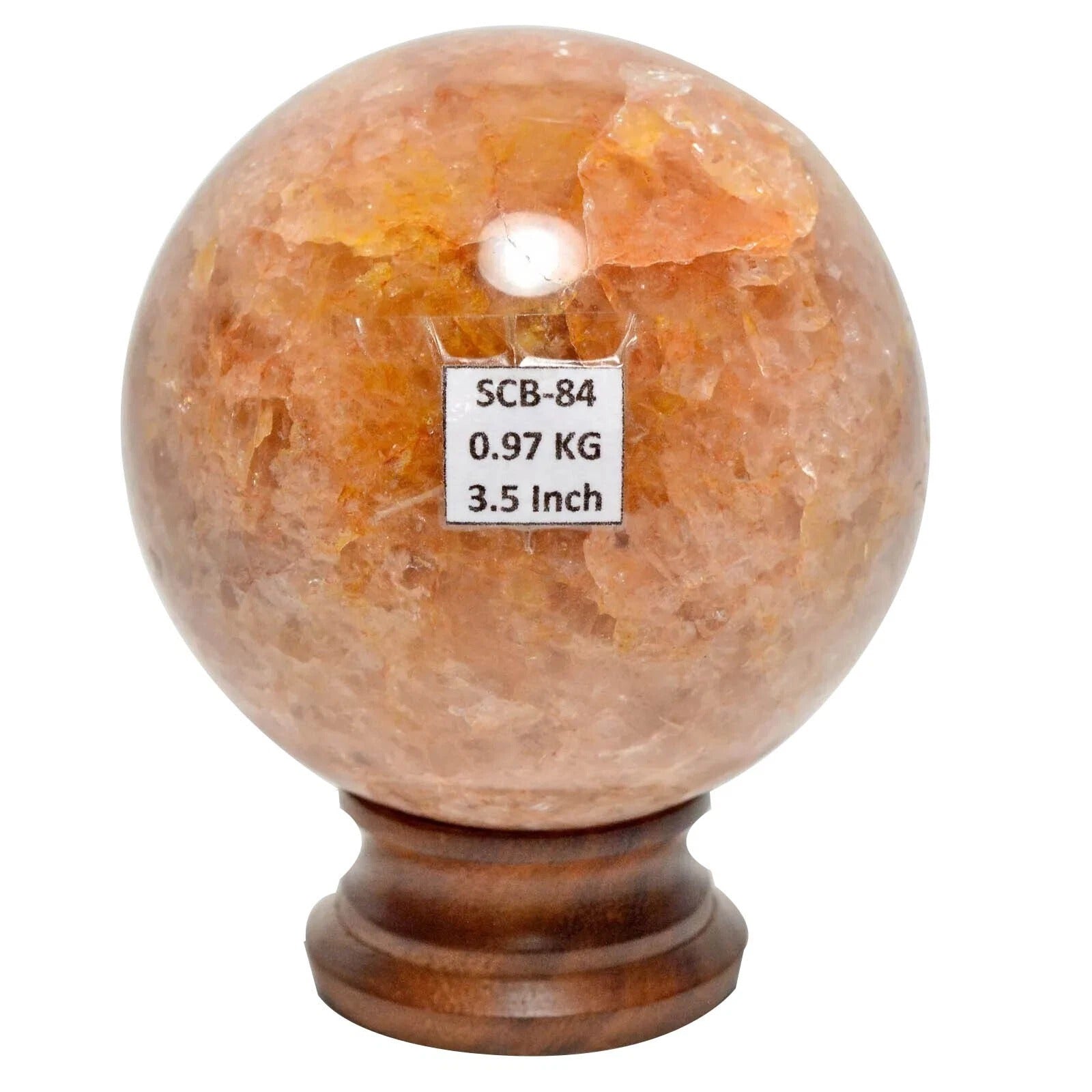 0.97 Kilo Natural Yellow Peach Aventurine Healing Crystal Huge Gem Sphere 3.5"