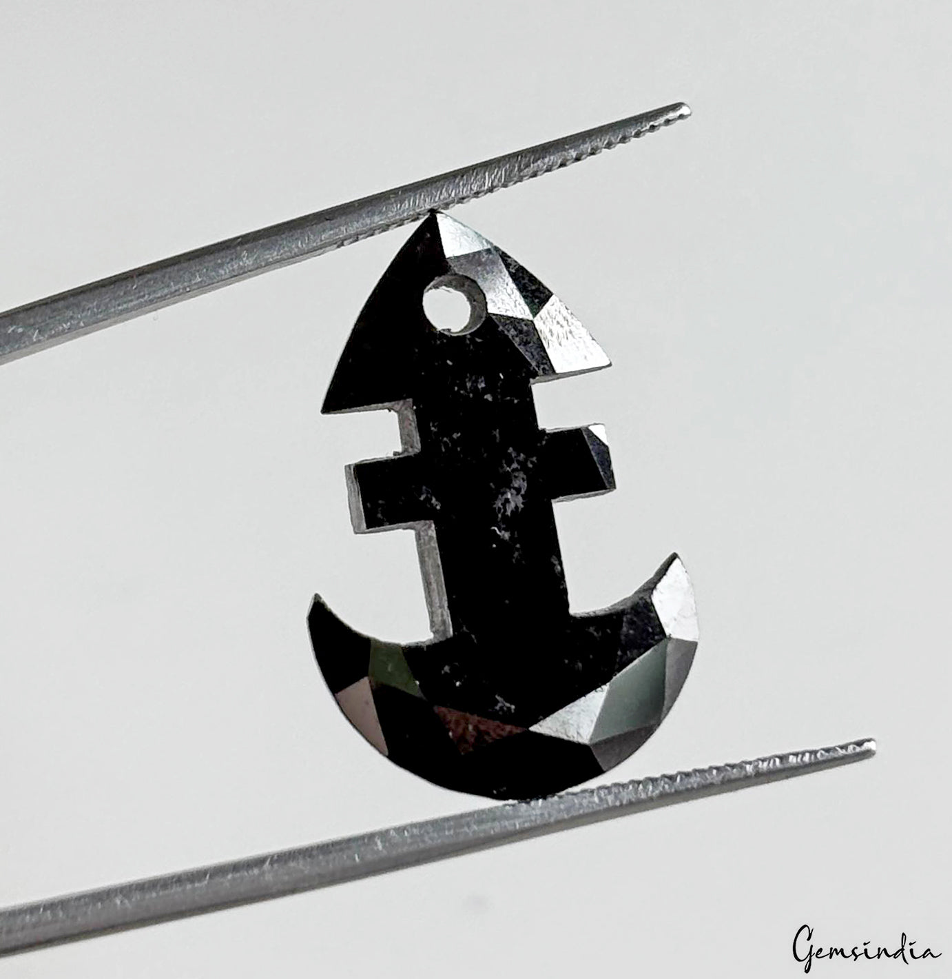 Black Diamond Loose Gemstone, Color Enhanced — 22x15x6 mm, 11 Ct, Tanzania