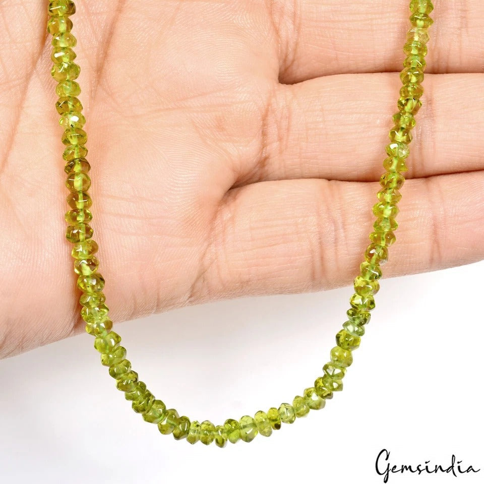 141 Ct/3 Strands Natural Untreated Green Peridot Round Drill Bead Strand 13"Eac