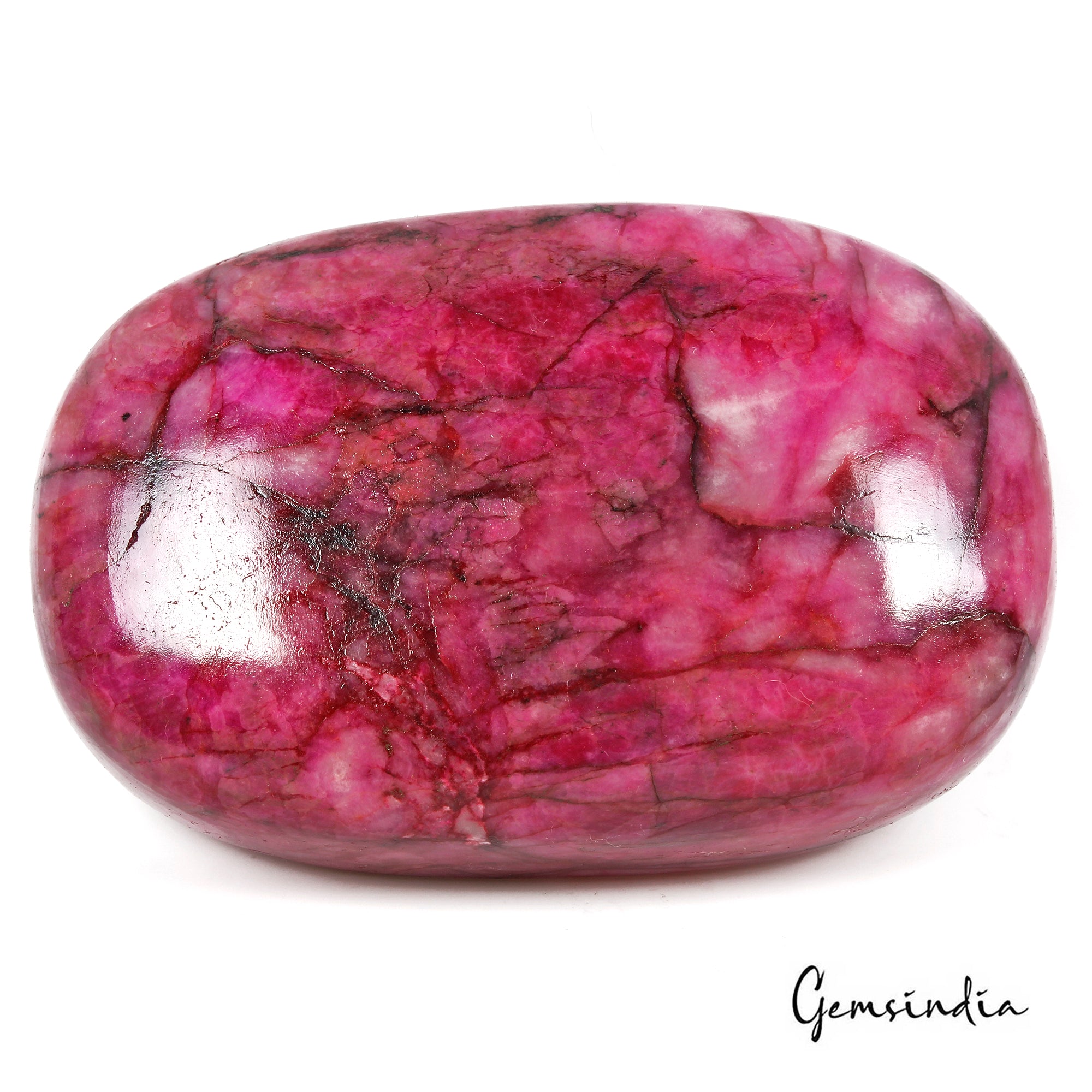 Ruby Cabochon, Color Enhanced, Pink Red — 89 x 58 x 28 mm, 1850 Ct, Madagascar