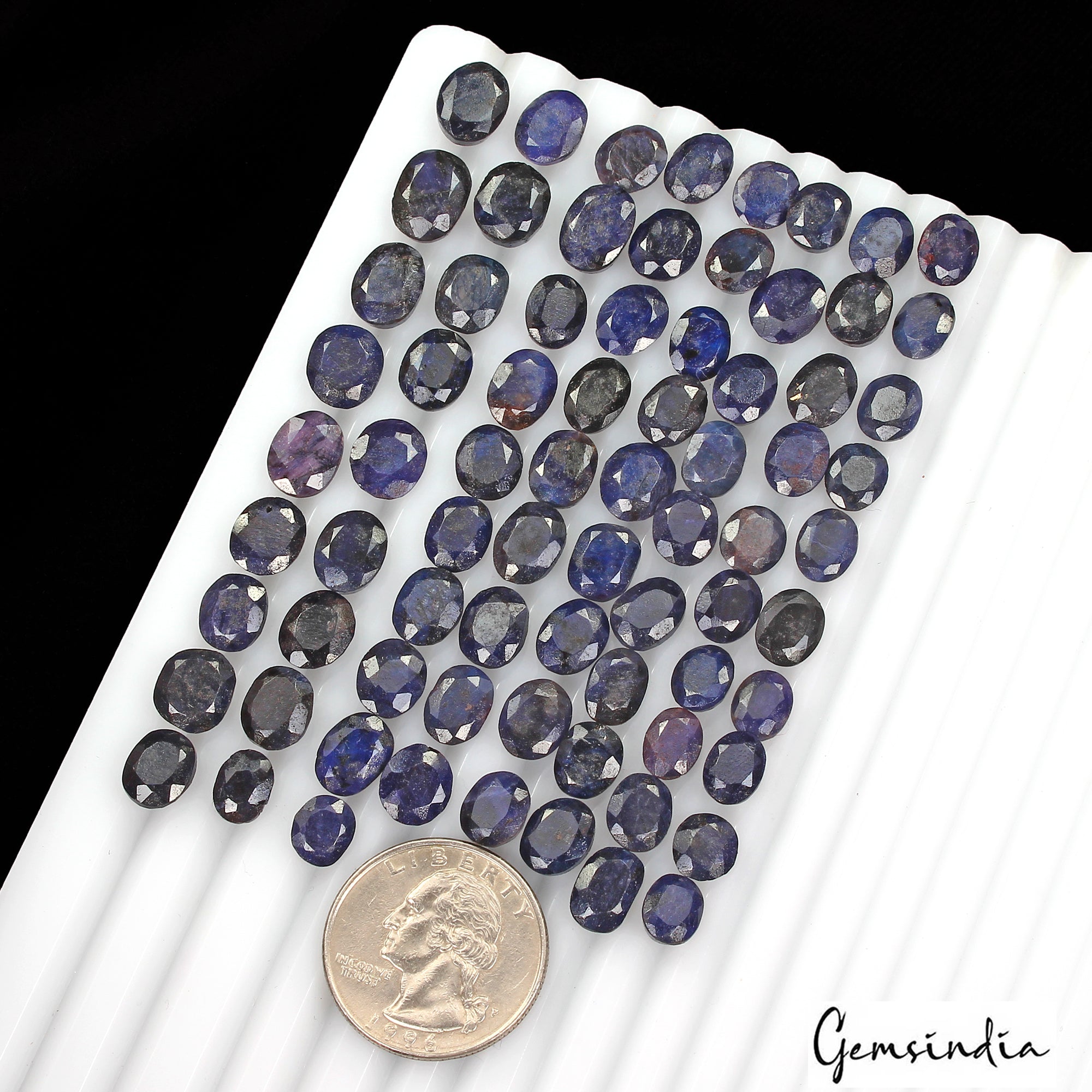 200.00 Ct Natural Bue Sapphire Oval Faceted Loose Wholesale Gemstone Lot 75 Pcs