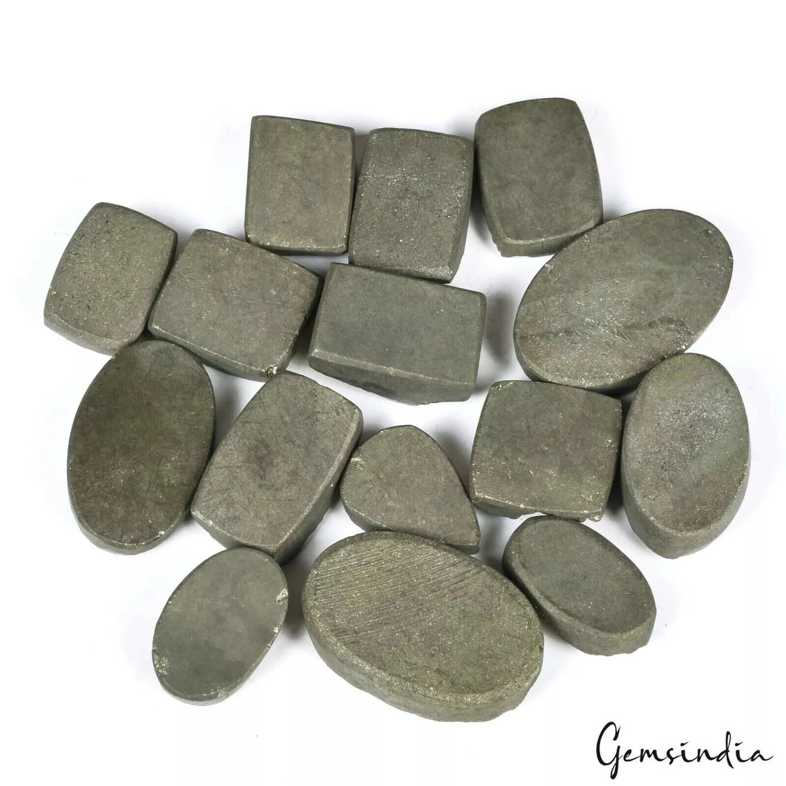 Pyrite Lot, Loose Gemstone, Untreated — 15 Pieces, 17mm to 30mm, 700 Ct