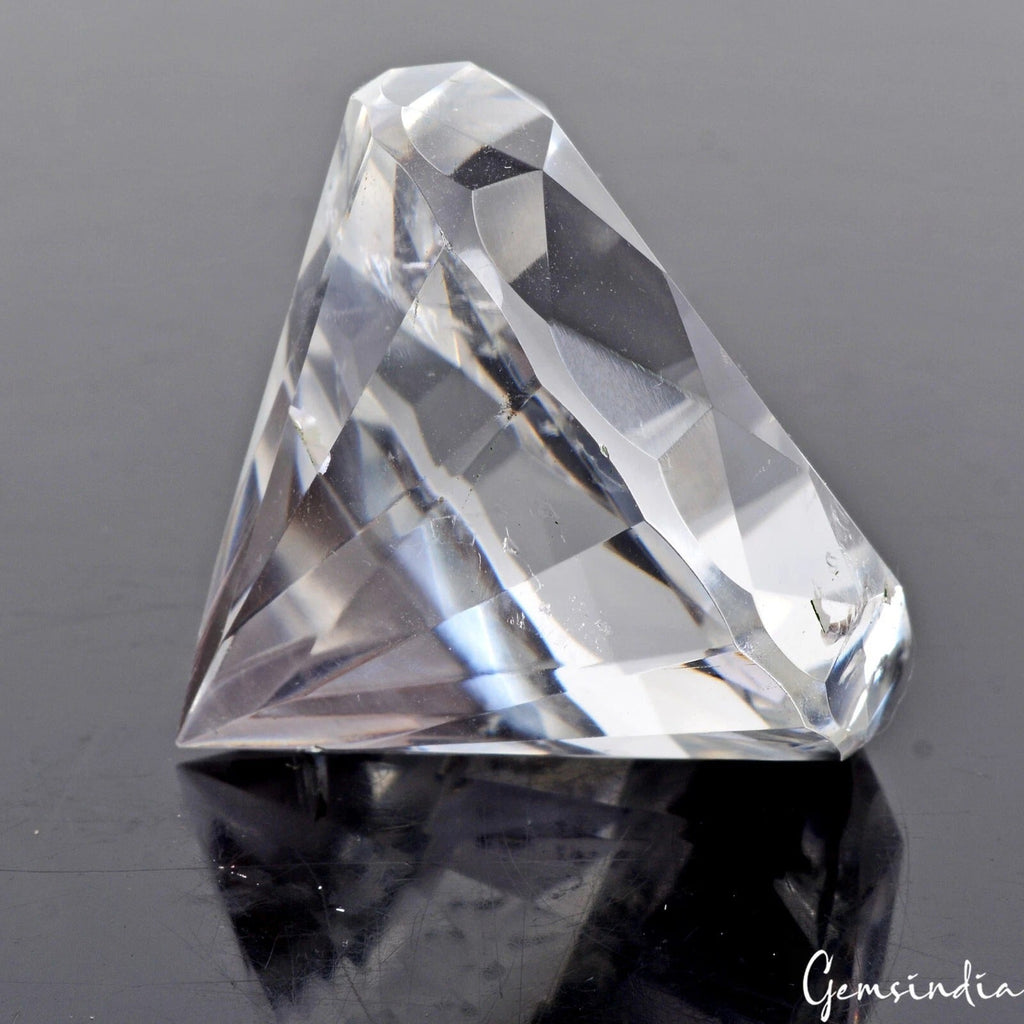 350 Cts Natural Untreated White Quartz Crystal Diamond Cut Loose Huge Rare Gem
