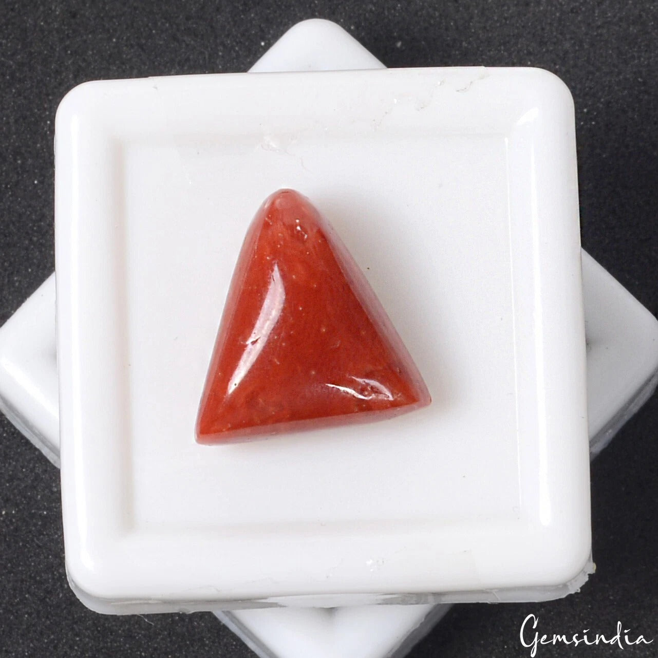 8.00 Ct Natural Italian Orange Red Coral 13x7mm Trillion Cab Loose Gems For Ring