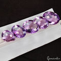 VVS 5 Pcs Natural Amethyst Untreated 17mm-21mm Mix Checker Cut Loose Gemstones