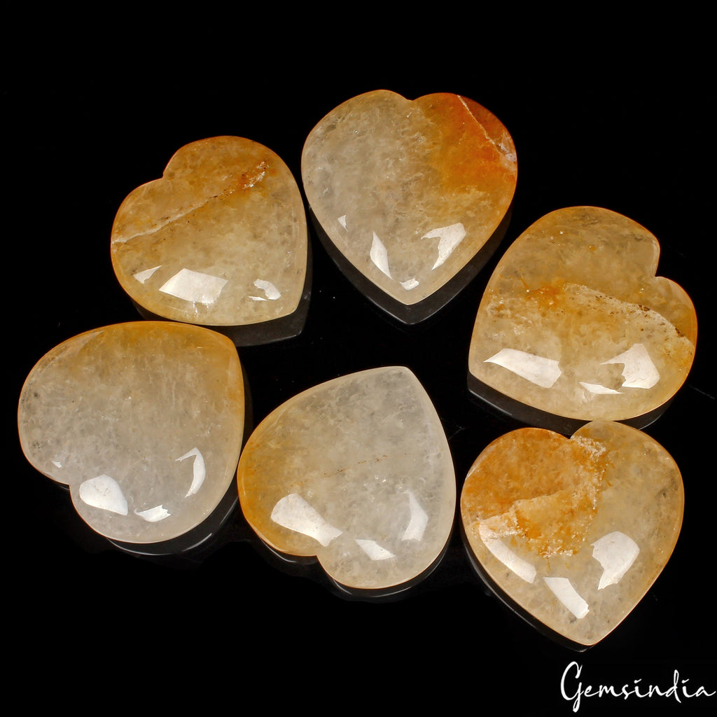 700 Ct/6 Pcs Natural Bi-color Aventurine Heart Shape Loose Gemstones for Jewelry