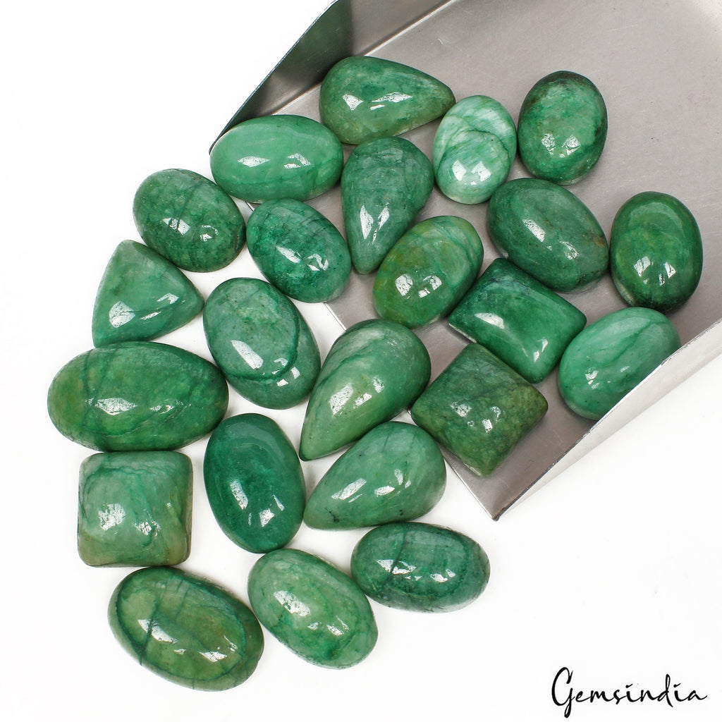 760 Ct/23 Pcs Natural Green Brazilian Emerald Mix Cab Loose Gems Wholesale Lot