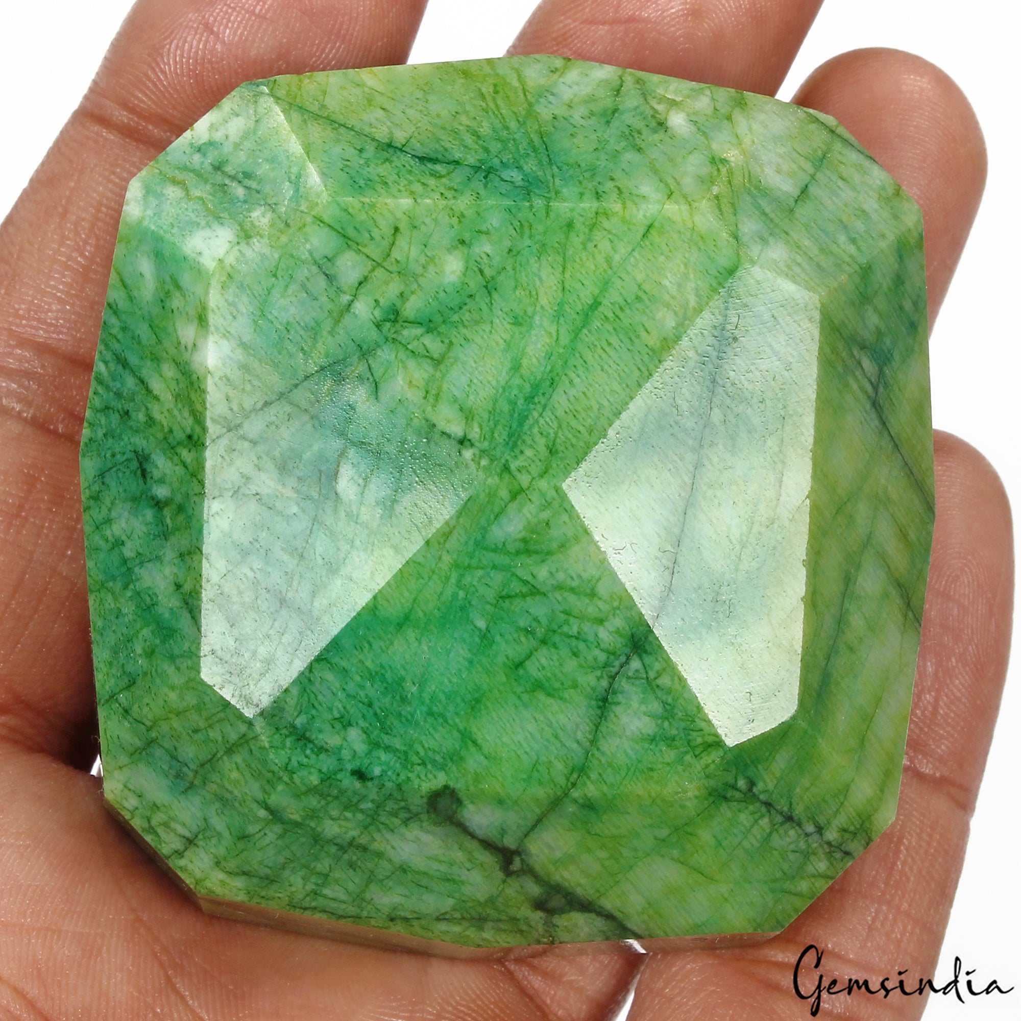 Certified 980 Cts Natural Brazilian Green Emerald Octagon Cut Gem For Pendant
