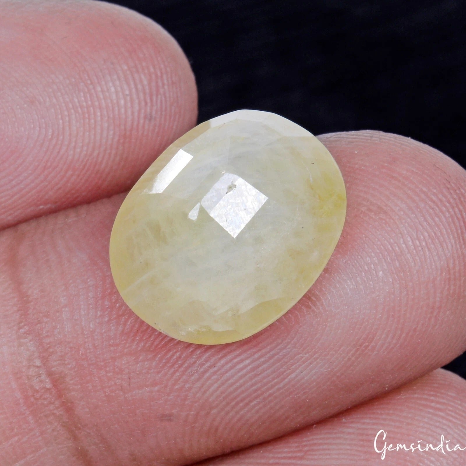 Yellow Sapphire Loose Gemstone, Untreated, Lemon Yellow — 14x12x6mm, 10.80 Ct, Sri Lanka