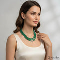 Emerald Necklace, Color Enhanced, Green — 3mm, 200 Ct, Brazil