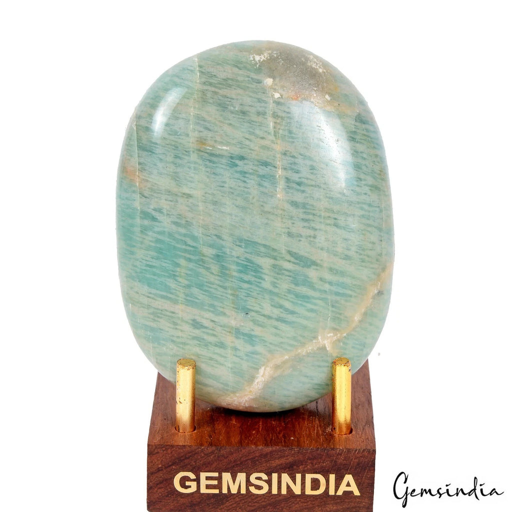 Amazonite Loose Gemstone, Untreated, Blue — 64 x 48 x 20 mm, 520 Ct