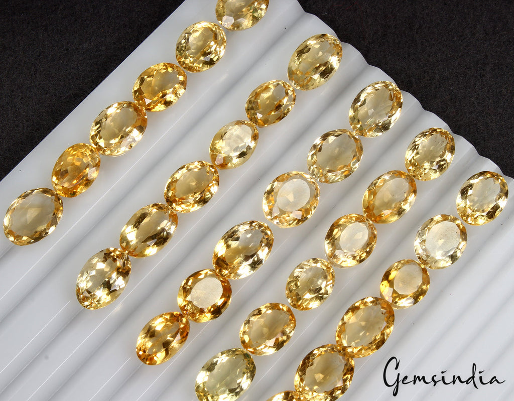 VVS 30 Pc Natural Citrine 11-13mm Oval Cut Top Quality Loose Untreated Gemstones