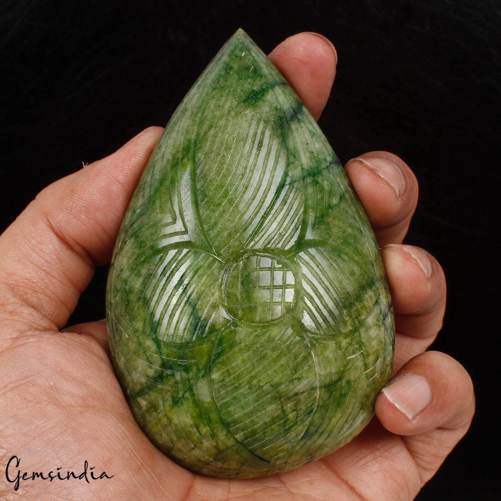 1180 Ct Natural Green Brazilian Emerald Pear Carving Earth Mined Huge Size Gems
