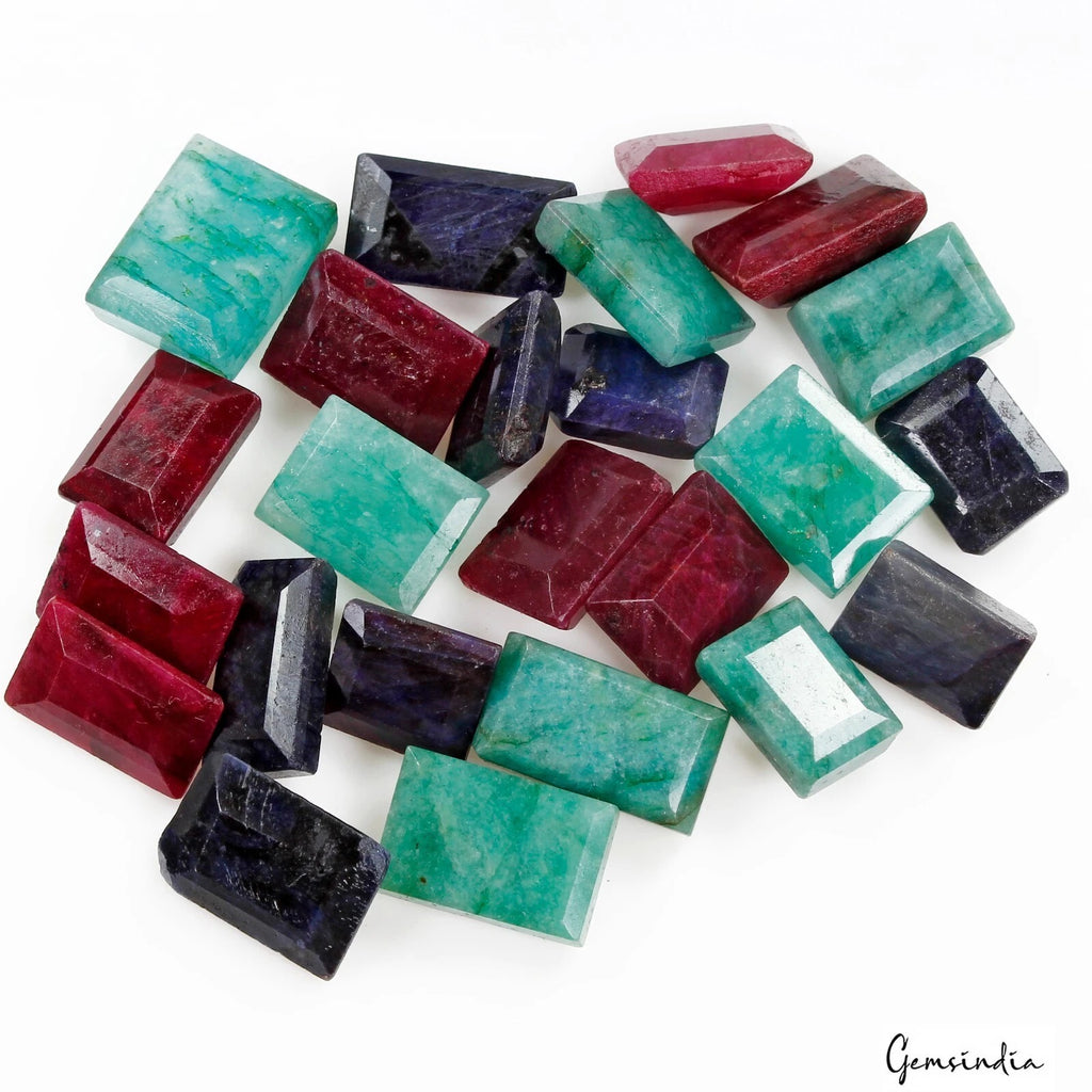 Emerald Lot, Loose Gemstone, Color Enhanced — 24 Pieces, 12mm to 18mm, 300 Ct, Brazil