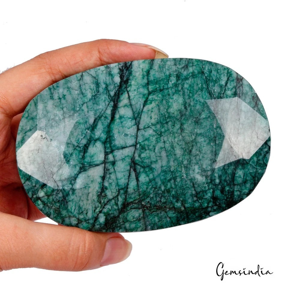 Brazilian Emerald Loose Gemstone, Color Enhanced, Green — 107 x 71 x 28 mm, 1940 Ct, Brazil