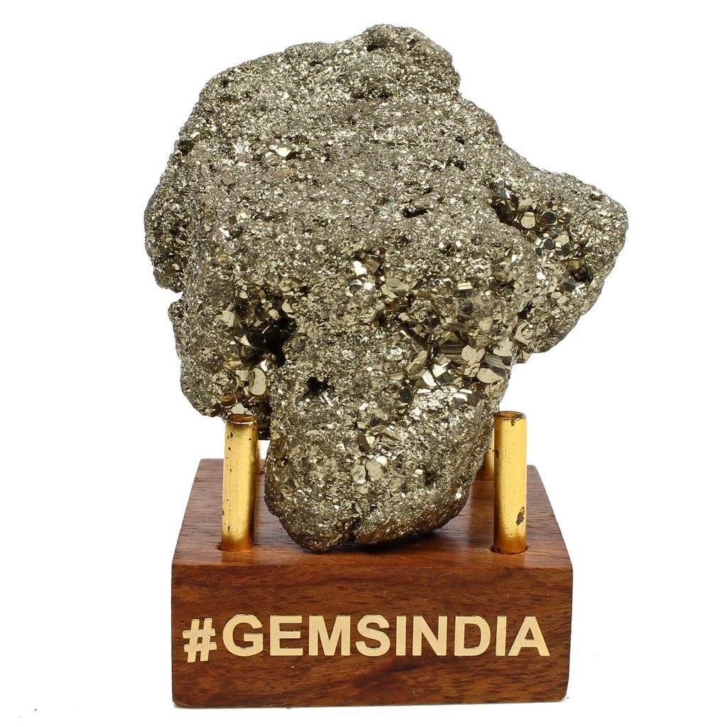 Pyrite Crystal Cluster, Untreated, Gold — 58 x 49 x 39 mm, 148 g (740 Ct)