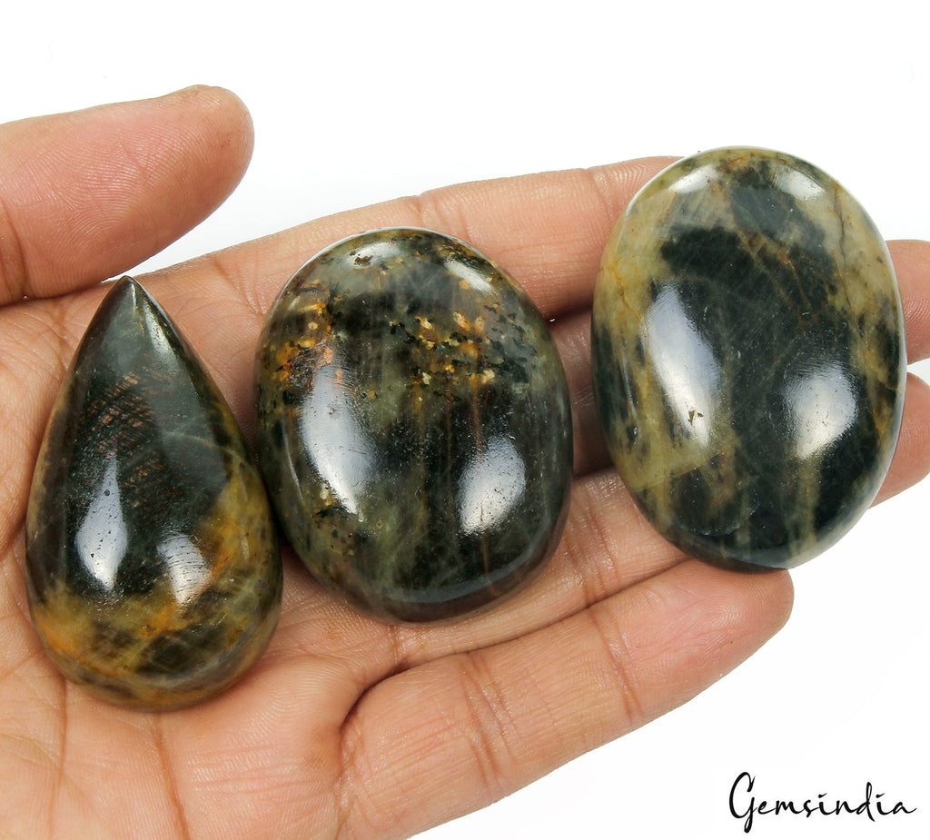 1030 Ct Natural Untreated Black Sapphire Mixed Cab Loose Wholesale Gems 49-53mm