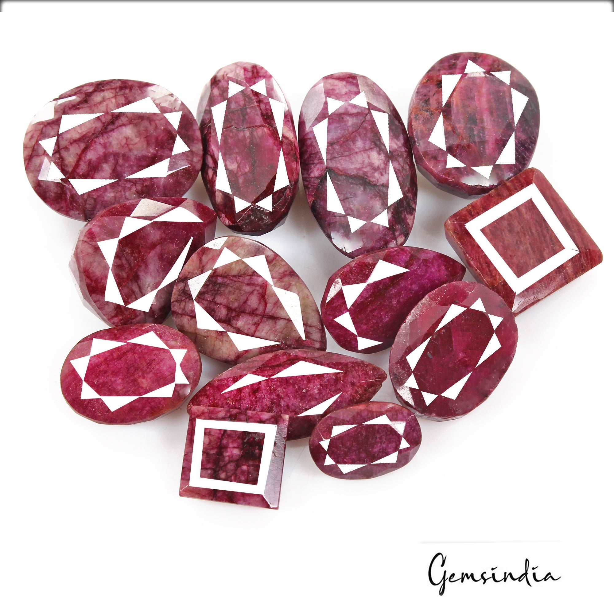 340 Ct/13 Pcs Natural USA Red Beryl Bixbite Mix Faceted Loose Gems Wholesale Lot