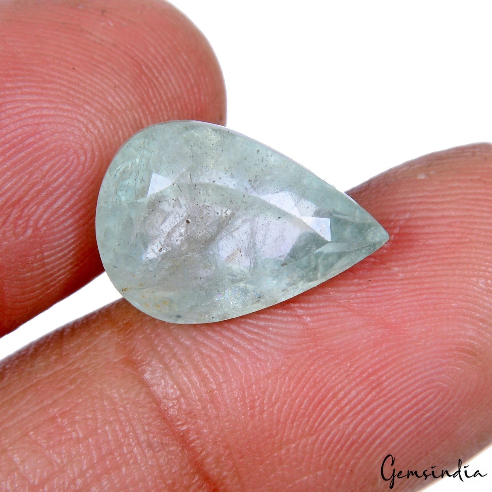 Certified 8.80 Cts Natural Untreated Blue Aquamarine Pear Faceted Gem For Ring