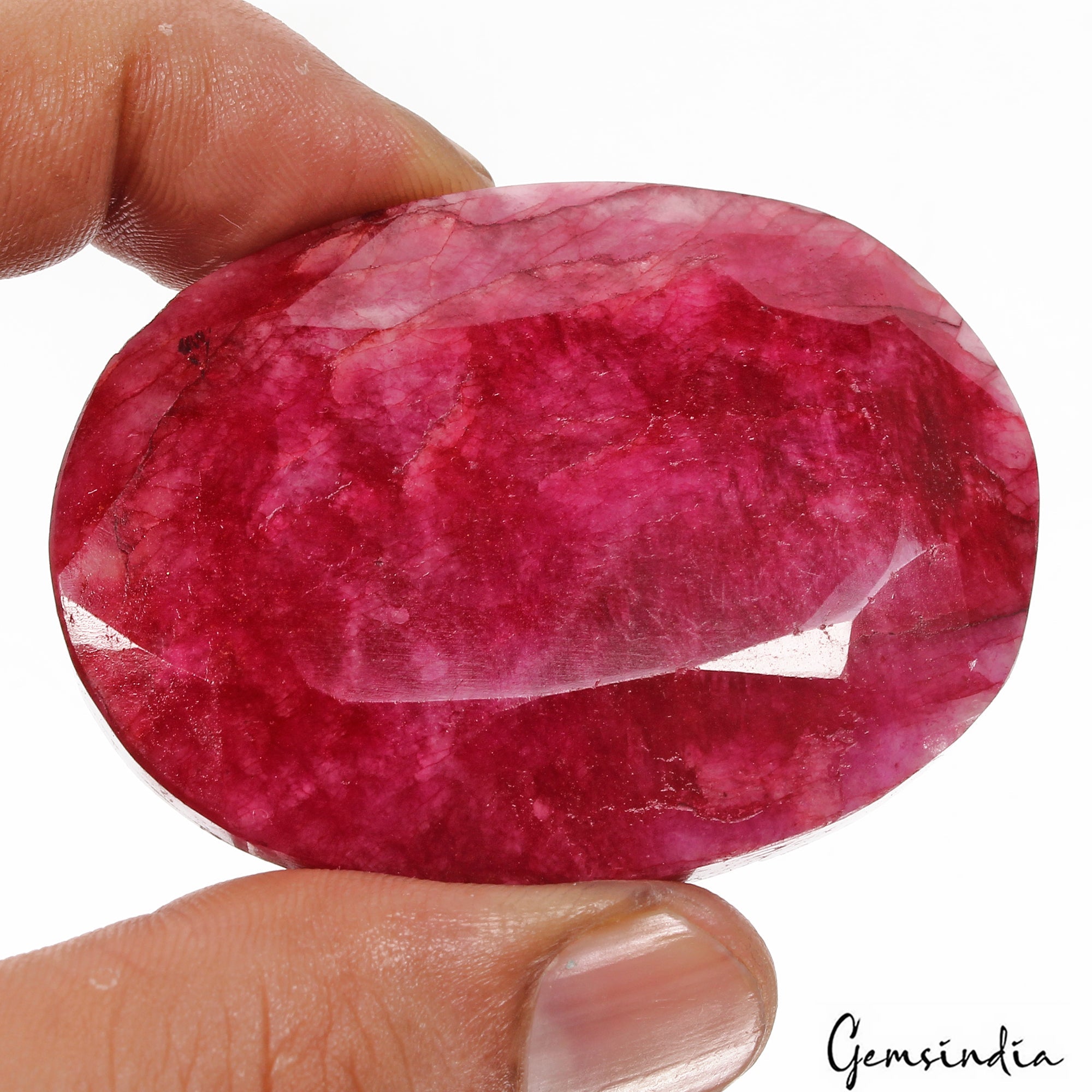 300 Ct Natural Pink Red USA Beryl Bixbite Oval Faceted Loose 57x42X14mm Huge Gem
