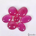 Ruby Lot, Cabochon, Heated, Pink — 7 Pieces, 8mm to 16mm, 58.00 Ct, Mozambique