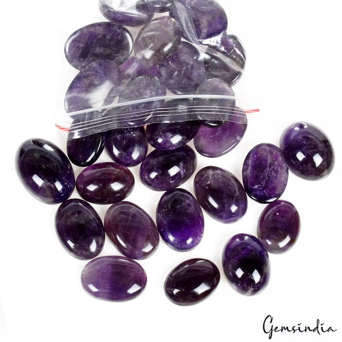Amethyst Lot, Cabochon, Untreated, Purple — 28 Pieces, 19mm to 25mm, 600 Ct, Brazil