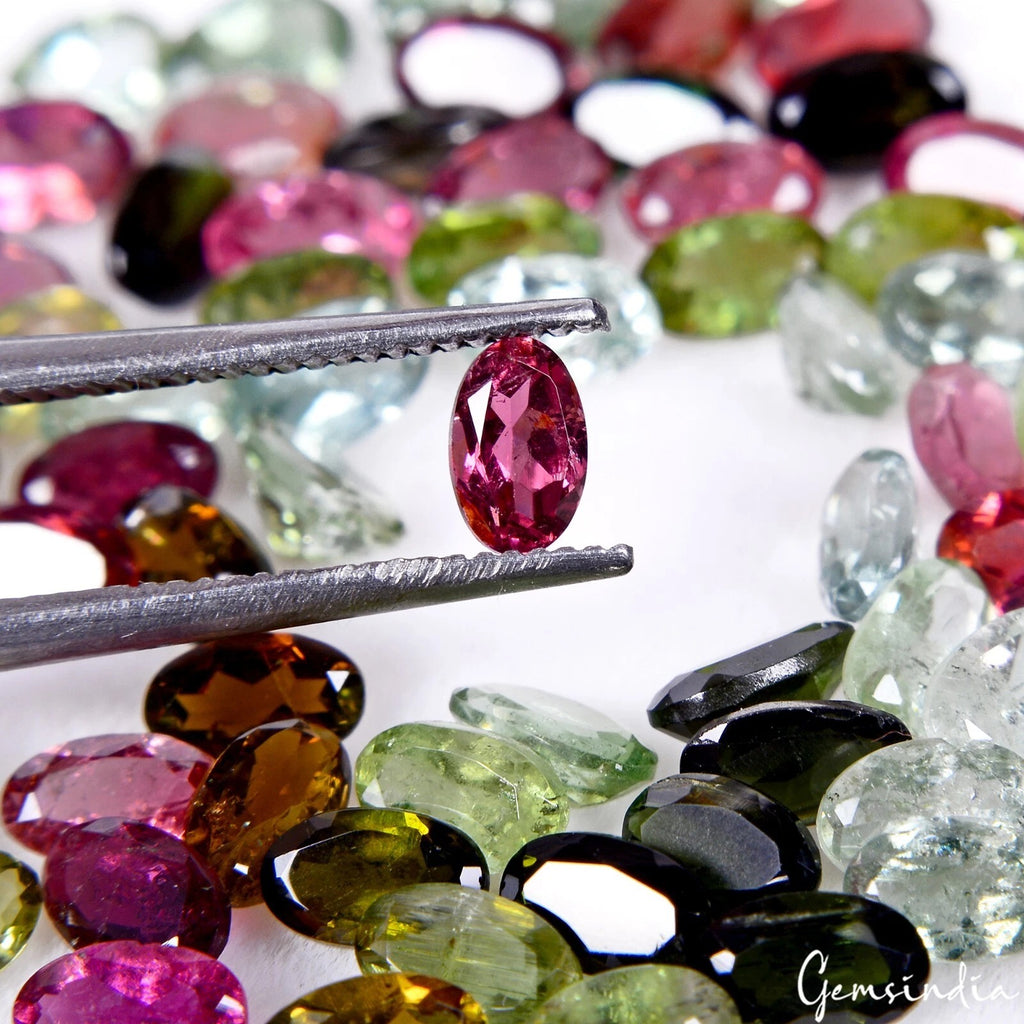 Tourmaline Lot, Loose Gemstone, Untreated, Multi Color — 70 Pieces, 5mm, 16.50 Ct, Mozambique