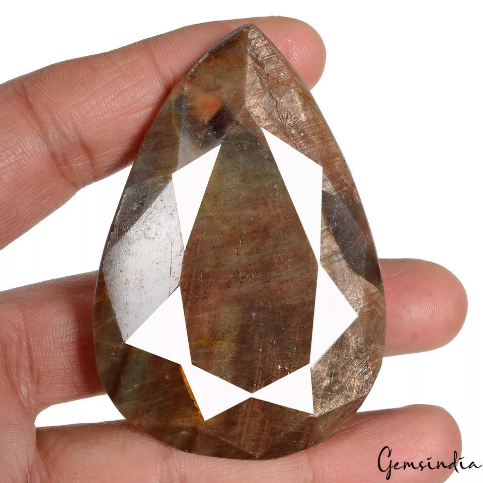 540 Cts Natural Untreated Brown Sapphire with Red Marks Pear Cut Loose Huge Gem