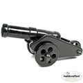 gemsindia Hand Carved Black Agate Carved Cannon with wheel play all stone joints